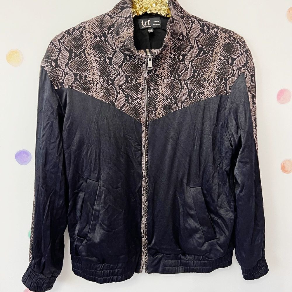 Zara Snakeskin pattern Bomber Jacket